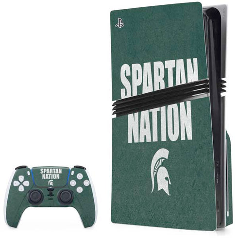 Michigan State University Spartans Nation PS5 Pro Disk Bundle  Skin